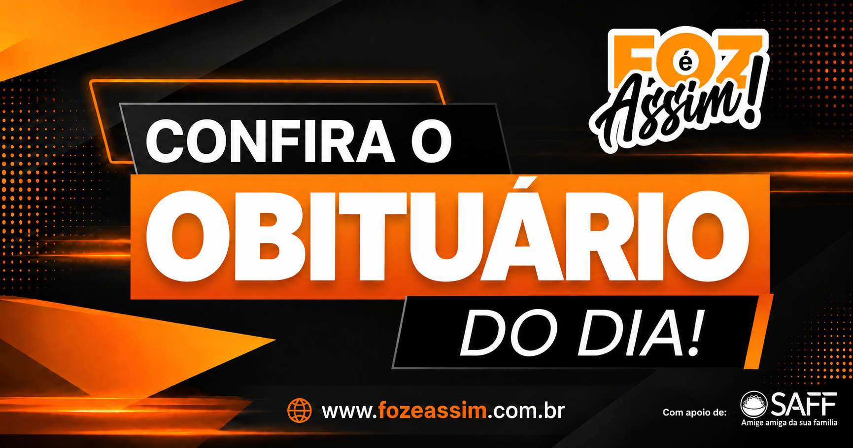 Confira o obituário deste fim de semana em Foz do Iguaçu