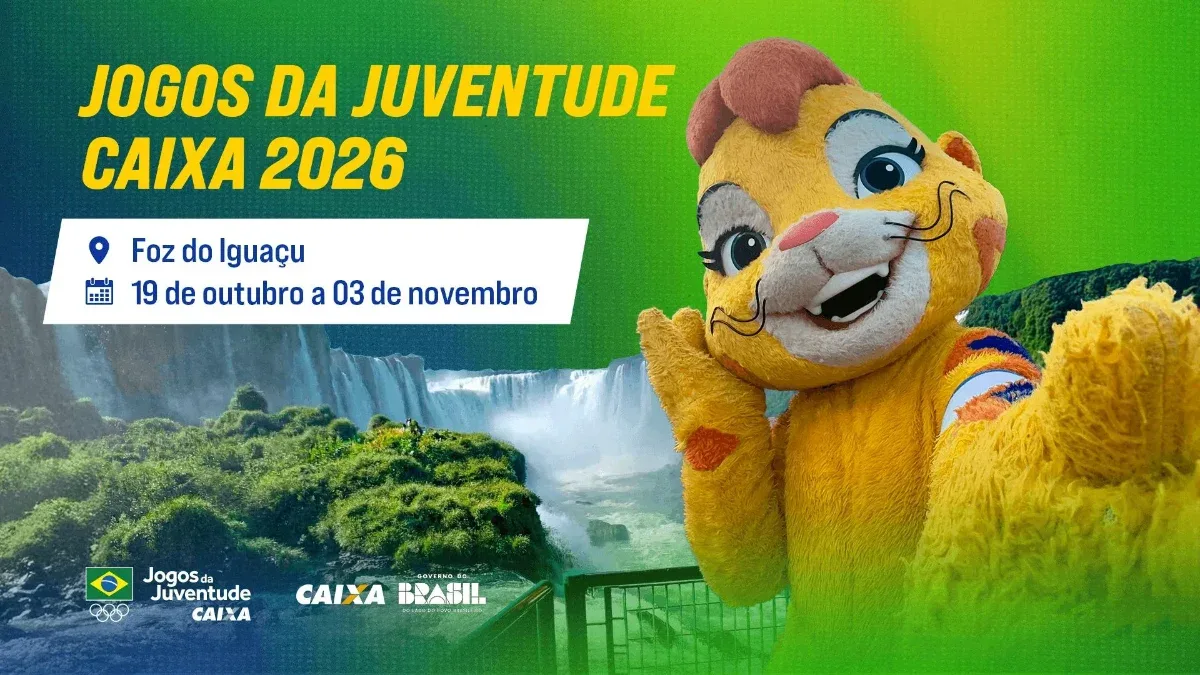 Jogos da Juventude CAIXA 2026 em Foz do Iguaçu: datas e entrada gratuita
