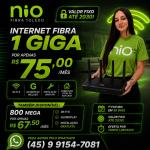 Nio Fibra oferece 1 Giga de internet por R$ 75 por mês