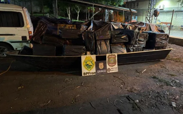 Polícia apreende cerca de 40 mil maços de cigarros do Paraguai no Lago de Itaipu