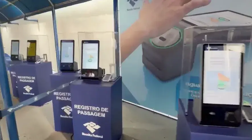 Receita Federal inicia teste de biometria pela palma da mão na Ponte da Amizade