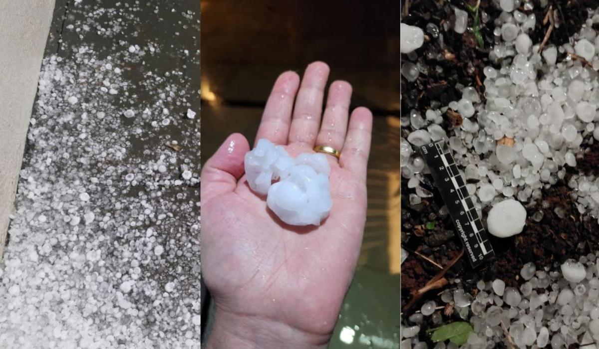 Granizo cai em Foz na madrugada e cidade segue sob alerta para temporais nesta segunda-feira