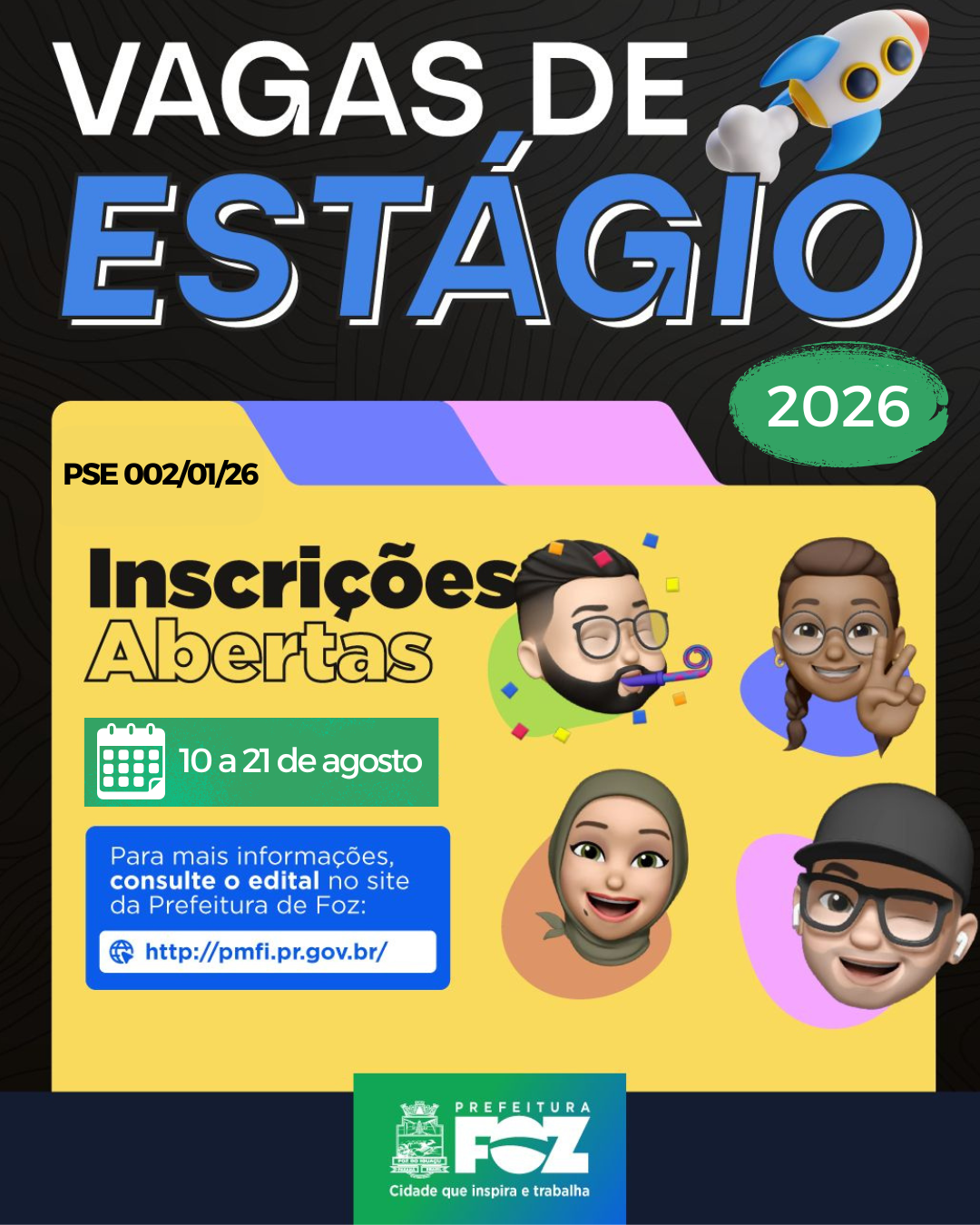 Prefeitura de Foz abre novo processo seletivo para estagiários