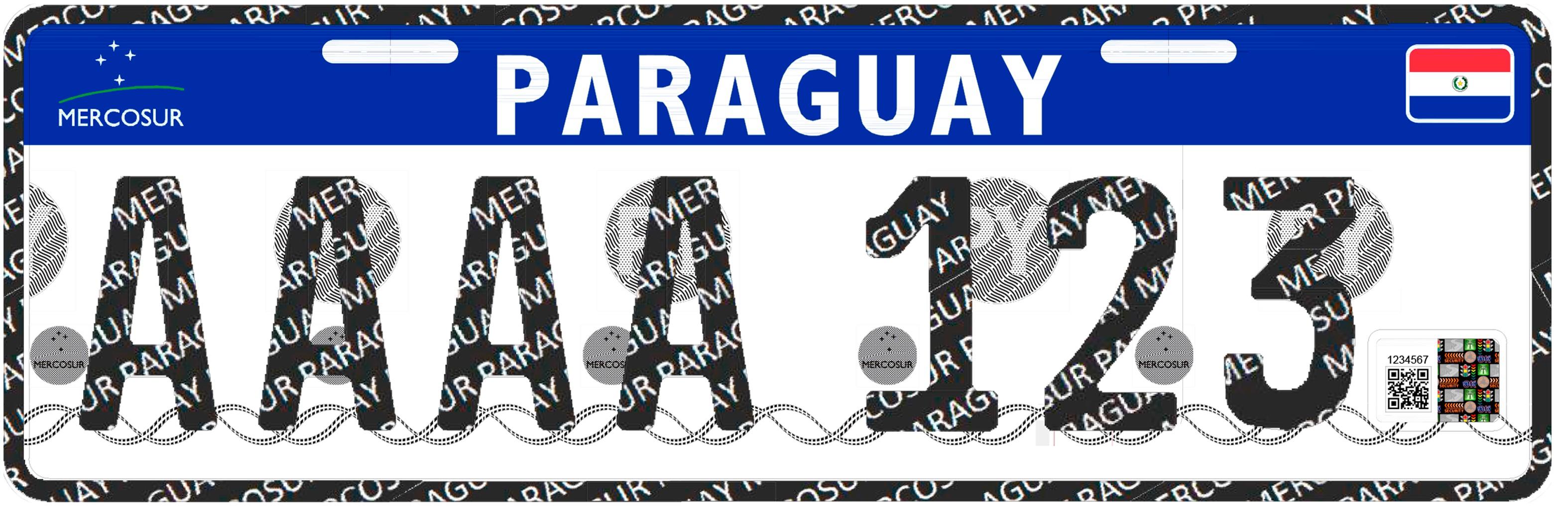 Placa mercosul paraguaia 716AAFJ
