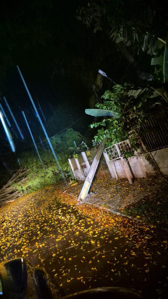 Temporal em Foz deixa família de seis pessoas desalojada e provoca queda de árvores